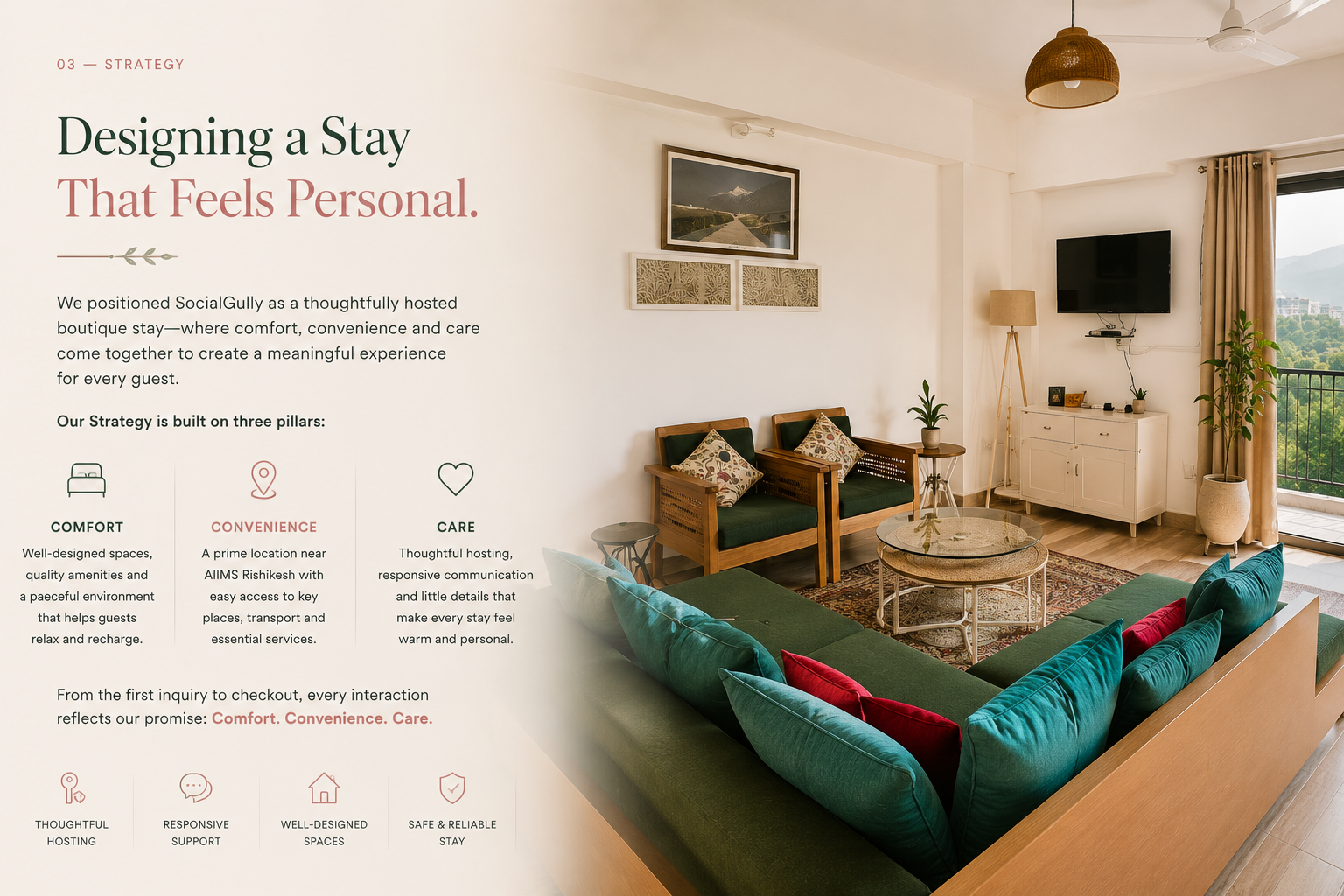 Socialgully boutique stay strategy and positioning system
