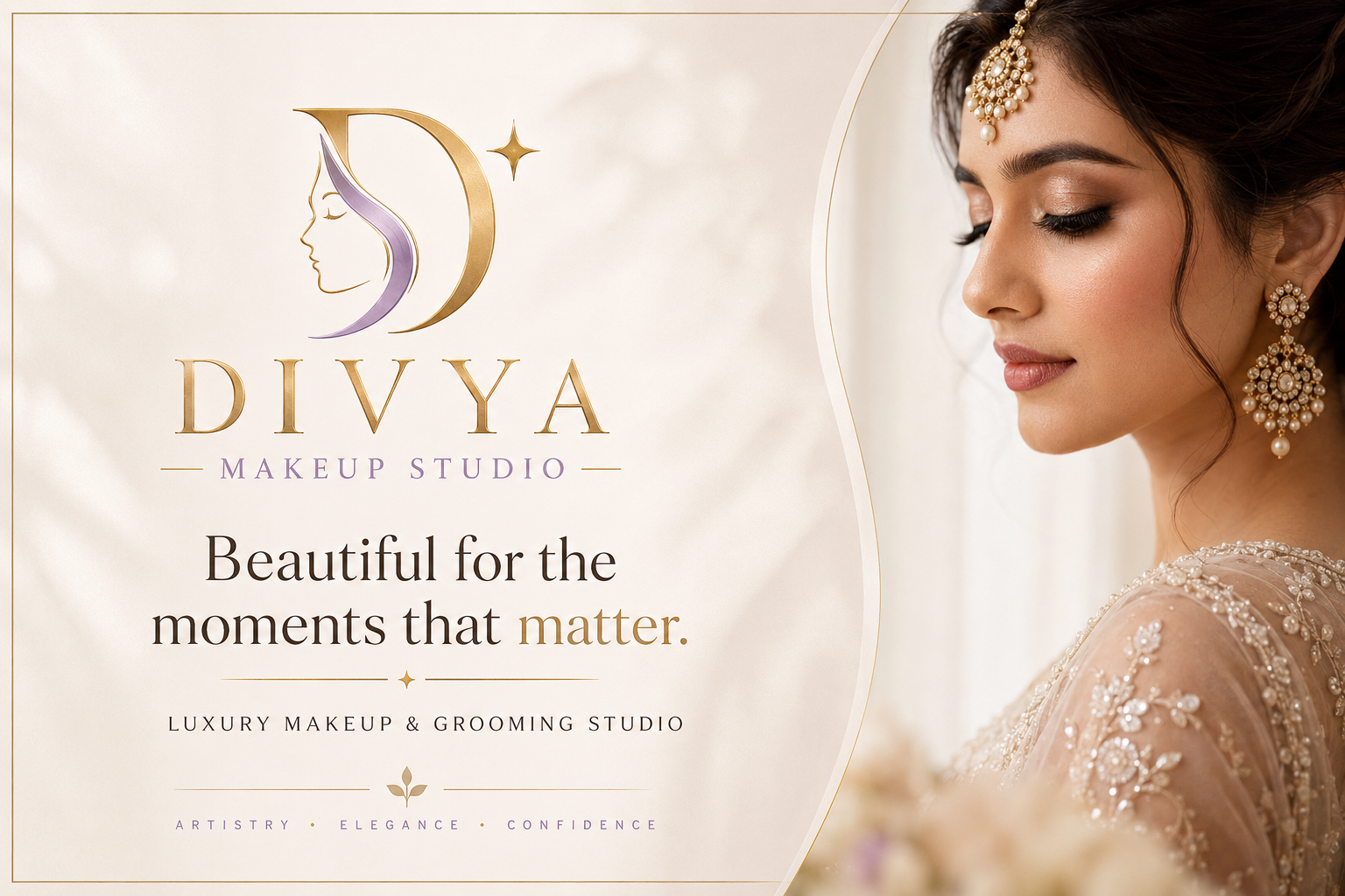 Divya Makeup Studio premium beauty brand cover